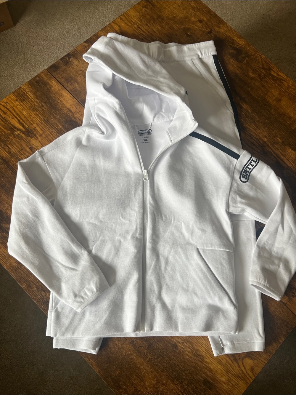 Battle White Kids Hoodie & Jogger Set